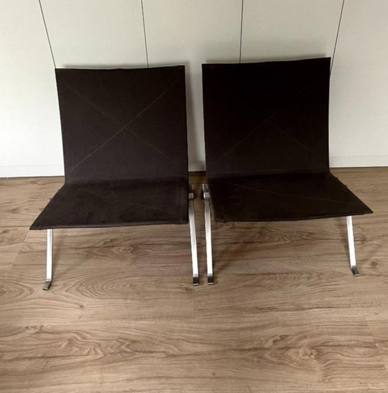 Image 1 of 2x PK22 Stoel Poul Kjaerholm Voor Fritz Hansen