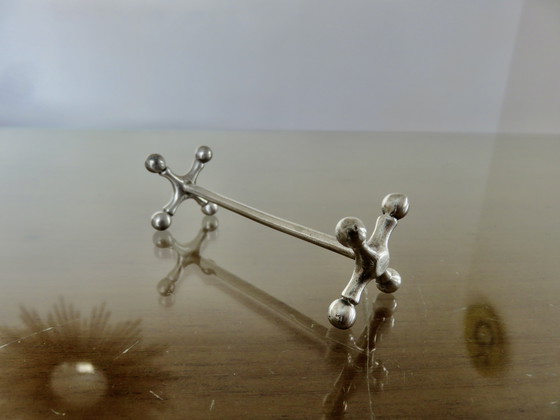 Image 1 of Série de 4 Porte Couteaux, Design, en Métal Argenté, 1970