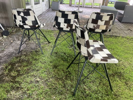 Image 1 of Chaises de salle à manger en cuir de vache