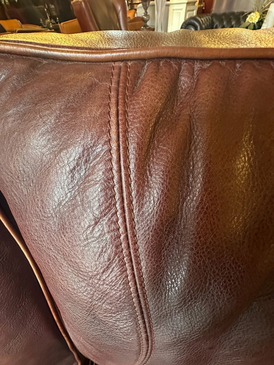 Image 1 of Art-Deco-Sofa mit Nackenstütze von Mol & Geurts aus Leder