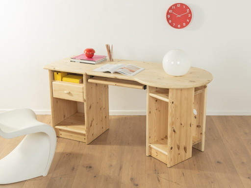 Scrivania contenitore in legno massello degli anni '80