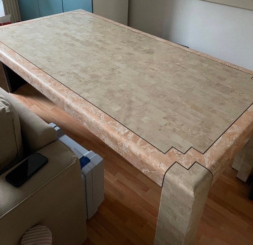 Tessellated Marble / Tessellated Stone Tisch mit Messingintarsien. Esstische 1.90m x 1.00m