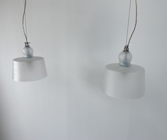 Image 1 of 2 lampade a sospensione in vetro di Murano Acquatinta (finitura satinata)