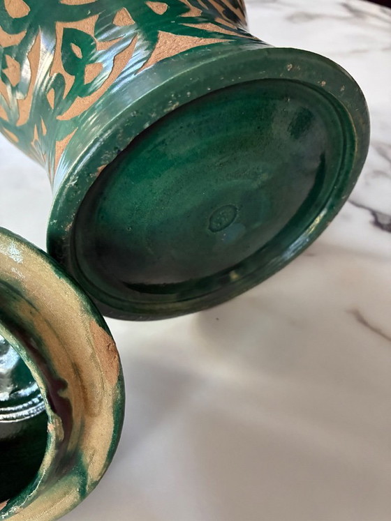 Image 1 of Moroccan carved terracotta pot