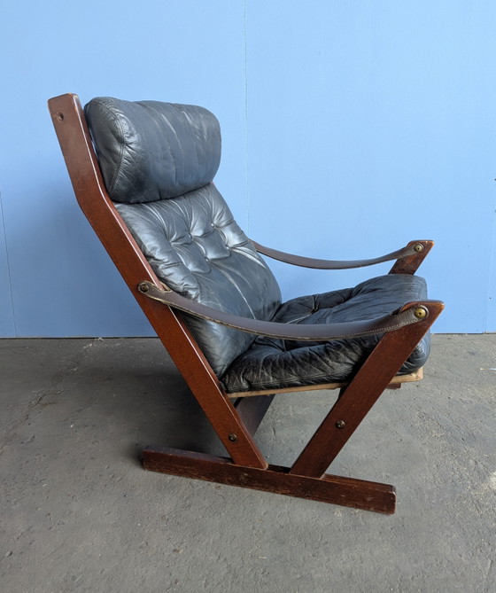 Image 1 of Mid century brutalist safari fauteuil- Aarflot Møbler 