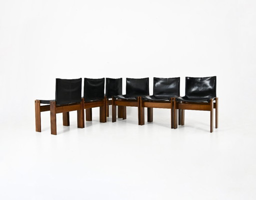 Sillas de comedor Monk de Afra y Tobia Scarpa para Molteni, década de 1970, juego de 6