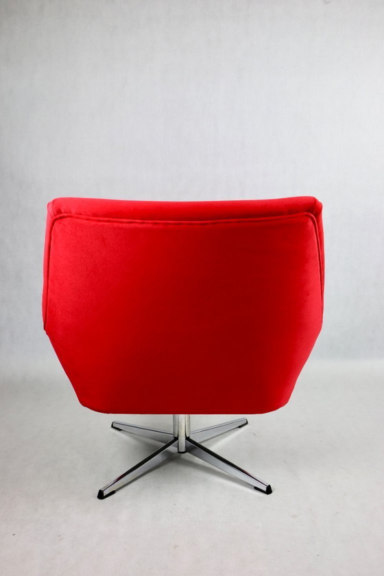 Image 1 of Roter Drehstuhl, Veb Metallwaren Naumburg, 1980er