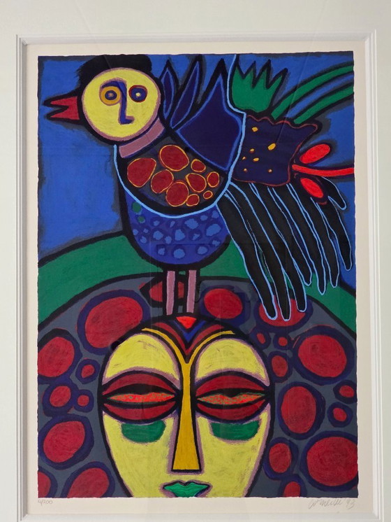 Image 1 of Corneille - African Mask - Signed - 1983