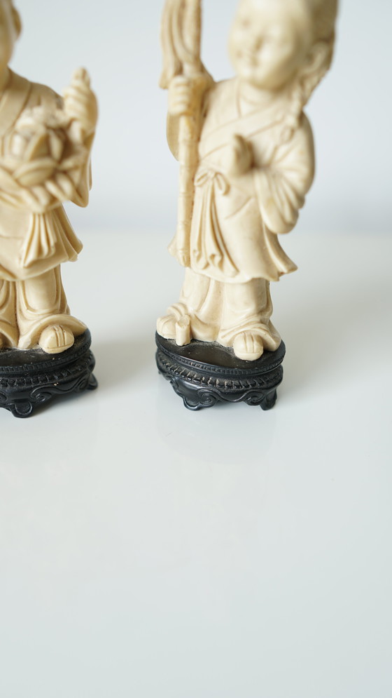 Image 1 of Lot de 2 statuettes chinoises - Art d'Asie - XXème