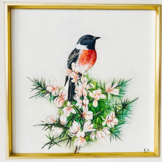 Image 1 of Vintage set of oil paintings of birds K.H. Bohn 2004