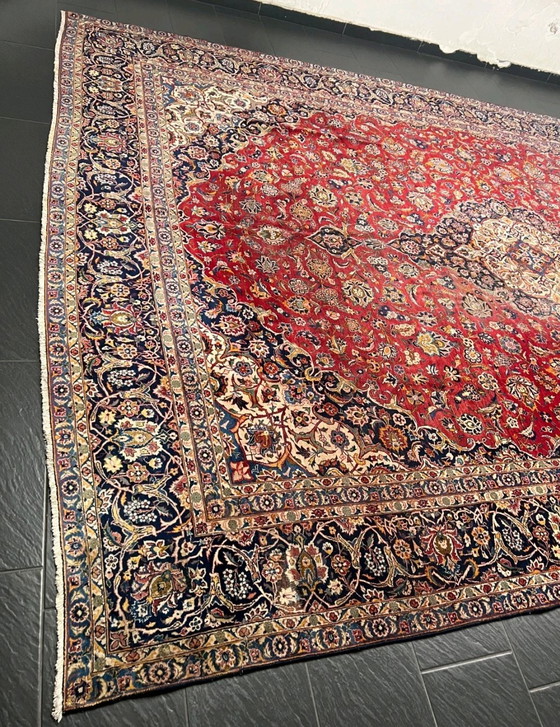 Image 1 of XXL Indo Keshan handgeknoopt oosters tapijt 450x312cm handgemaakt