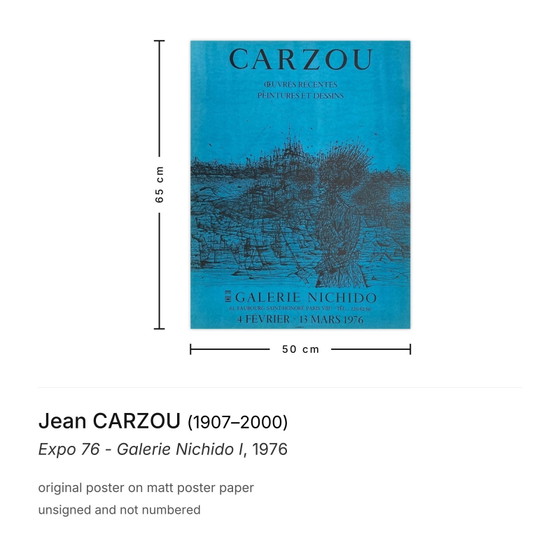 Jean Carzou Poster Expo 76 - Galerie Nichido I – Paper (photo 3 of 5)