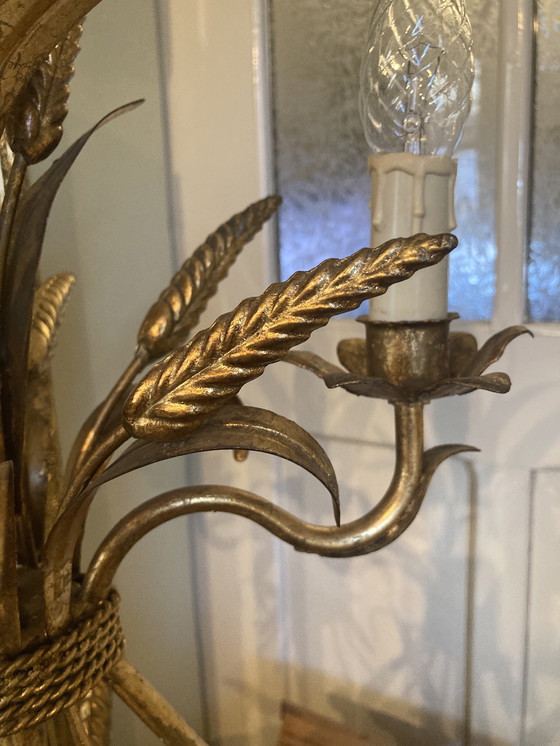 Image 1 of Lámpara de mesa original de Hans Kögl Weizengarbe, pátina Hollywood Regency