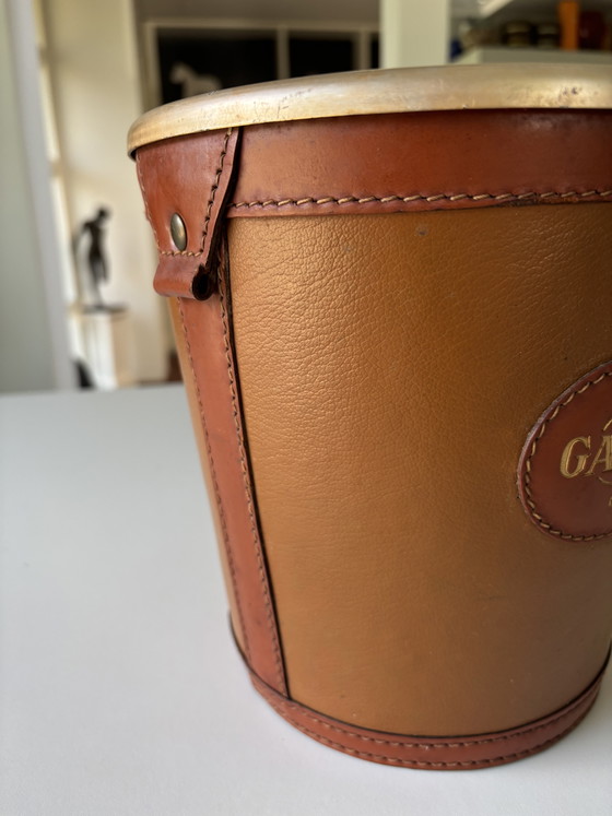 Image 1 of Vintage Gauthier champagnekoeler met leer 