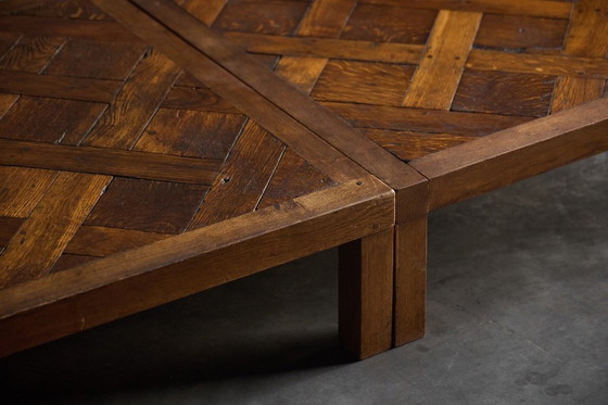 Image 1 of Brutalistischer Parkett Couchtisch, Frankreich, 1970er