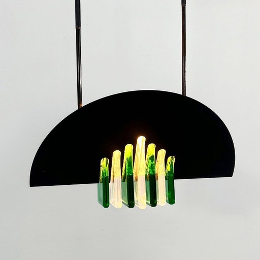 Postmoderne Murano plafondlamp van Mazzega, jaren 70.