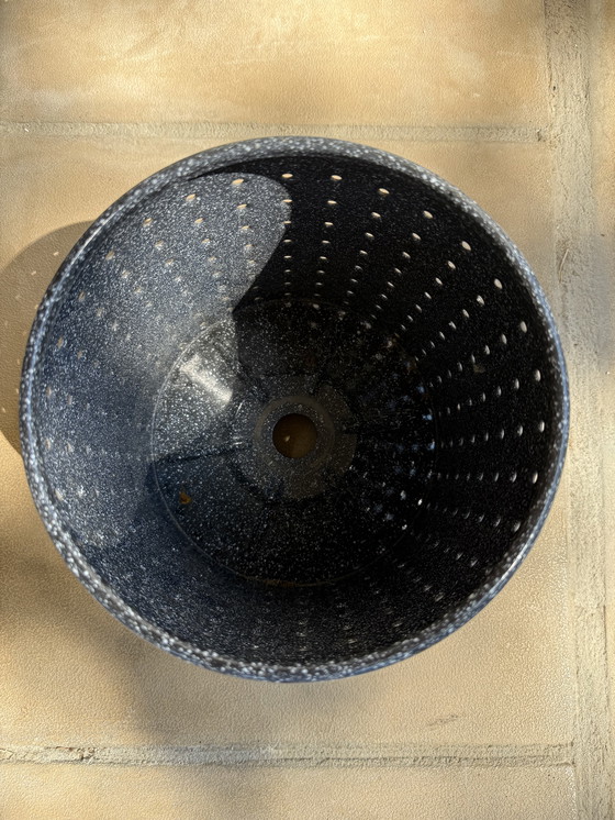 Image 1 of Pot cover vintage tole emaillee perforée 50s design tolix jieldé loft