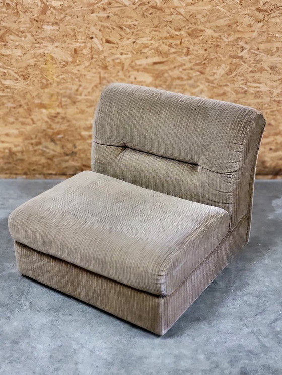 Image 1 of Vintage modular sofa in ribbed fabric, 1970