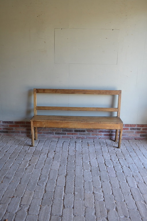 Antique oak Art Deco hall bench