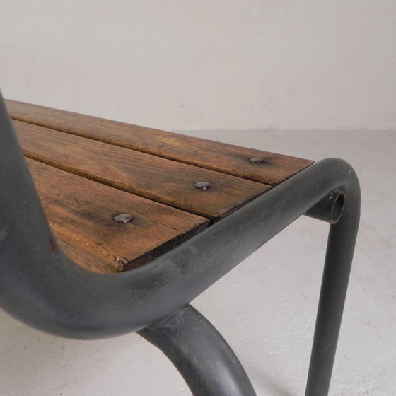 Image 1 of Industrielle Lattenbank, aus einer französischen Schule, 1960er Jahre