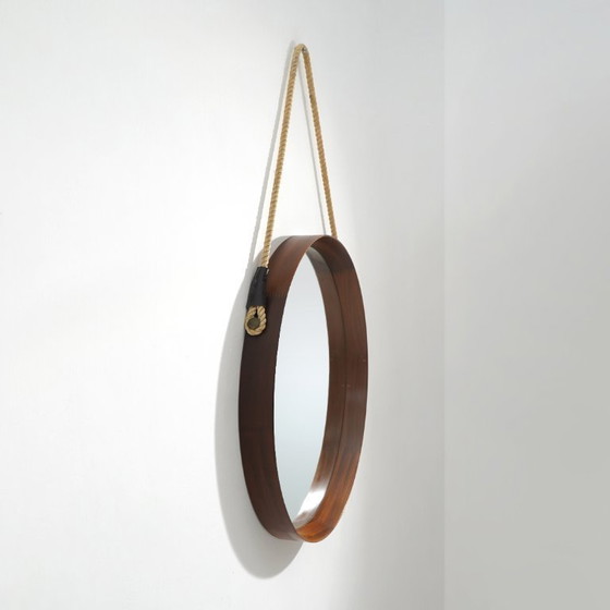 Image 1 of Round teak wall mirror, 1960s