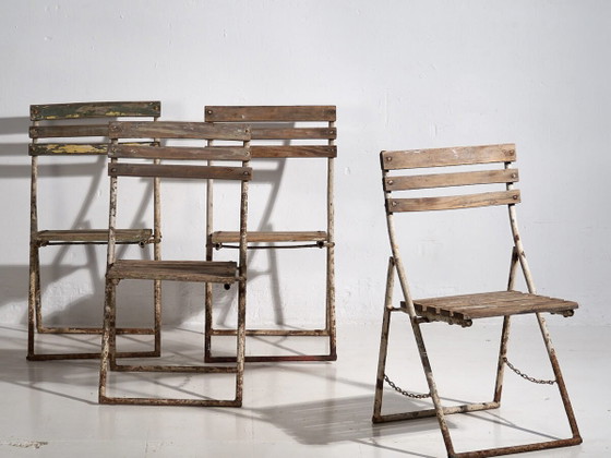 Antike Gartenstühle (ca. 1920). 4er-Set #31 – Wood, Iron (photo 2 of 40)