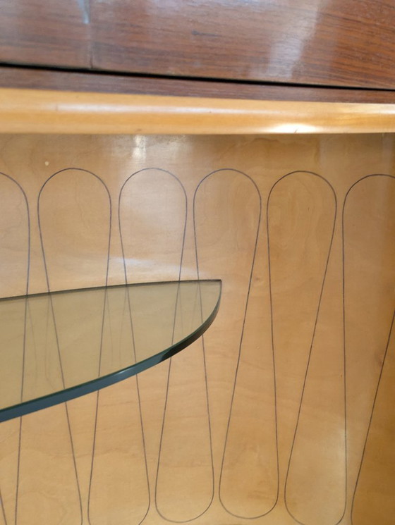 Image 1 of Dassi - Vittorio Dassi - Table d'appoint - Cristal, Bois, Laiton - Intérieur miroir