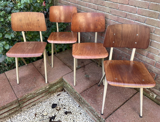 Image 1 of Ensemble de 4 chaises de salle à manger vintage Galvanitas S16 _ Design néerlandais 1965