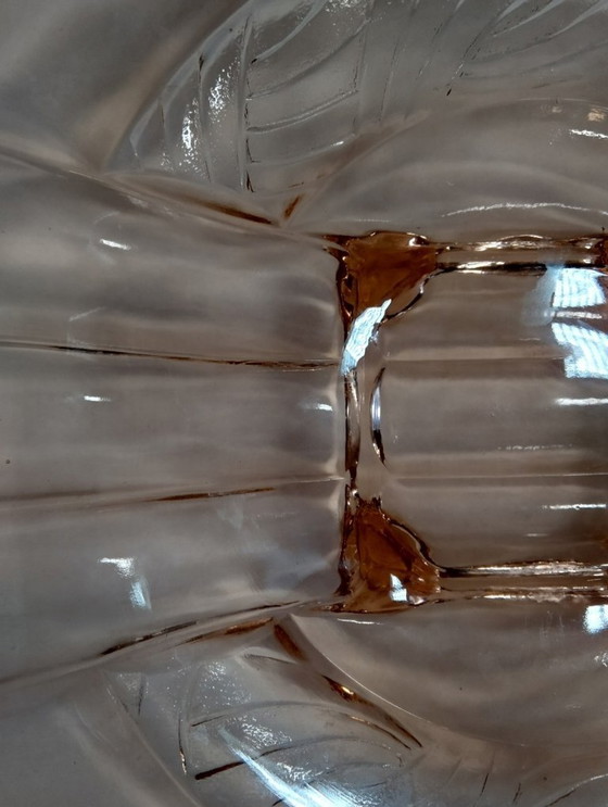 Image 1 of Fruttiera in vetro pressato Art Déco Walther & Sohne. Stile orientale.