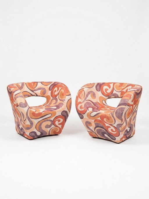 Coppia di poltrone lounge scultoree in stile Space Age – Moroso (1970)


