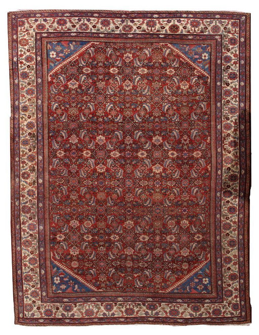 Handgemaakt antiek Perzisch Mahal-tapijt 8,9' x 11,7' (274 cm x 359 cm) 1900 - 1B212