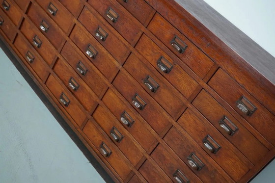 Image 1 of Large Dutch oak apothecary/filing cabinet or dresser, 1930s