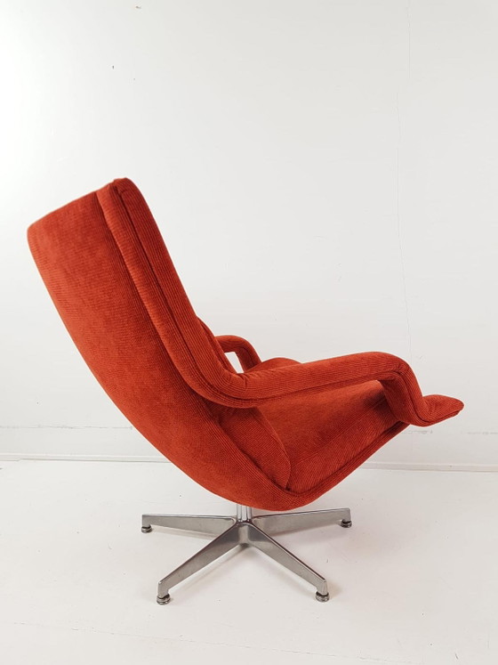 Poltrona girevole vintage Artifort | Poltrona reclinabile (Pietra) Rossa – Poltrone, Metal, Textile (photo 5 of 12)