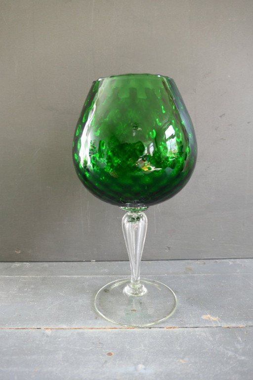 Vintage Empoli Optically Blown Glass Vase Green – vazen