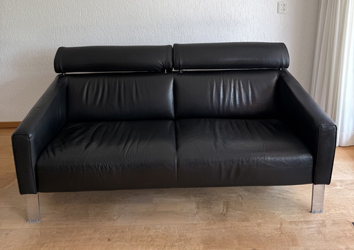 Leolux 2.5-Seater Sofa Patachou Leather Scandinavia Black