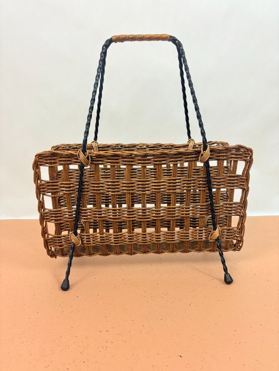 Image 1 of Zeitschriftenständer aus Rattan - 1970er Jahre