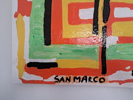 Enzo SAN MARCO - Black Abstract - Artist's painting