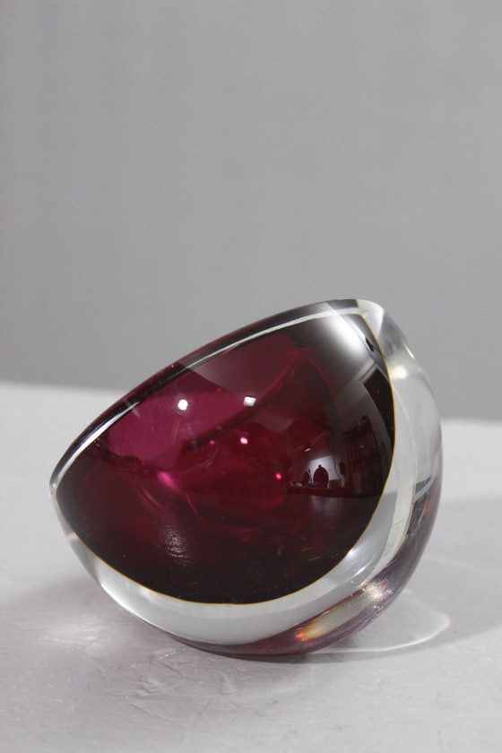 Image 1 of Cendrier Sommerso cristal de Saint Louis vintage design moderniste XXème