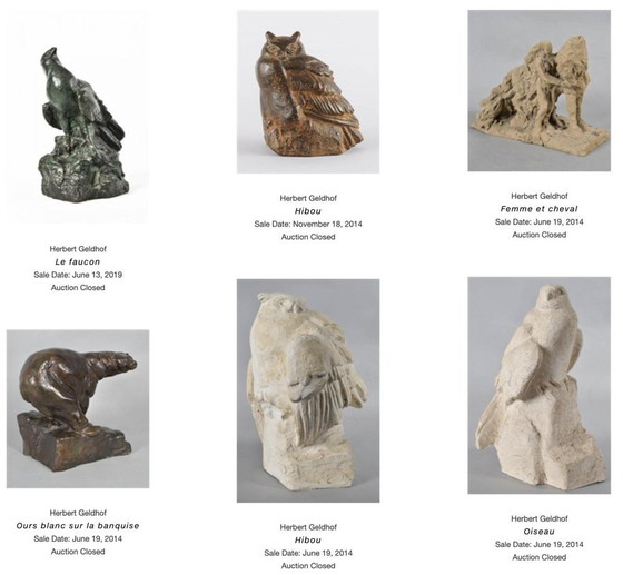 Sculptures d'animaux hiboux en pierre par Herbert Geldhof, années 1960 – Stone, Mid Century Modern (photo 14 of 16)