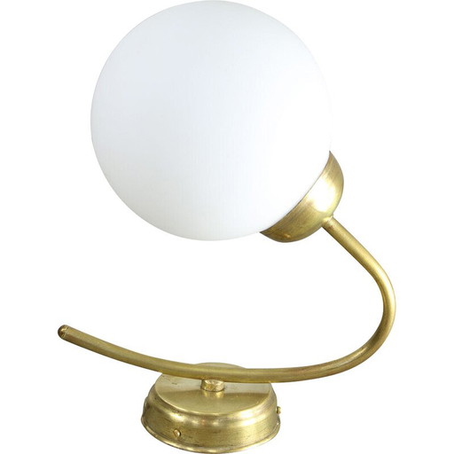 Vintage brass and opaline wall lamp, Italy