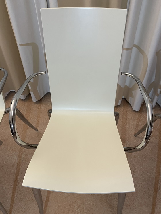 Image 1 of 6 Witte Olly Tango Eetkamerstoelen (By Philipe Starck)