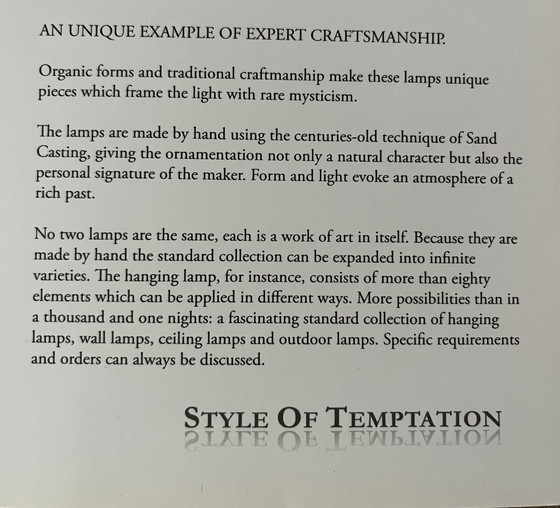 Image 1 of Vladimir Kriatkow lamp, bronze with milk glass, hand-blown using a traditional technique. Made in India.