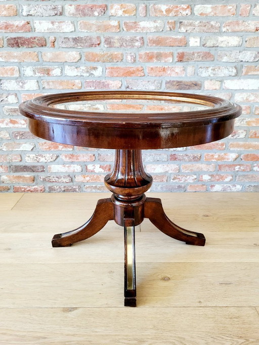 Table d'appoint avec plateau en laiton style Empire / Hollywood Regency