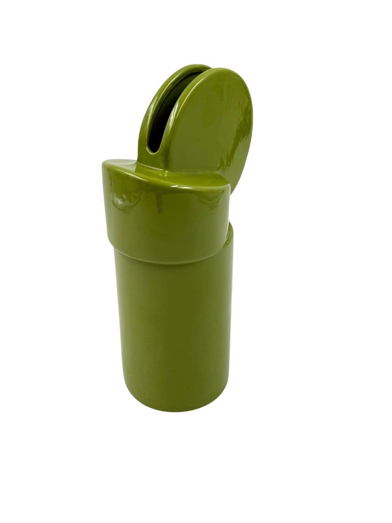 Image 1 of Vase en céramique verte de l'ère spatiale, Pietro Arosio, Parravicini Italie vers 1960