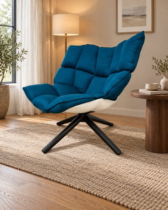 Poltrona B&B Italia Husk Blu Come Nuova + Garanzia, Poltrone, Tessile, Plastica, Modern (foto 2 di 12)