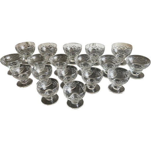 Ensemble de verres ciselés vintage, 1950