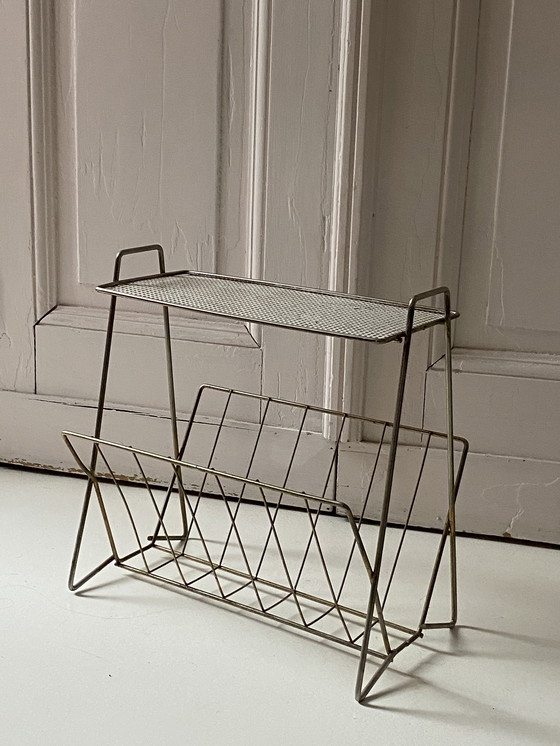 Image 1 of Vintage plantentafeltje,; tijdschriften rek ; Palestro jaren 60