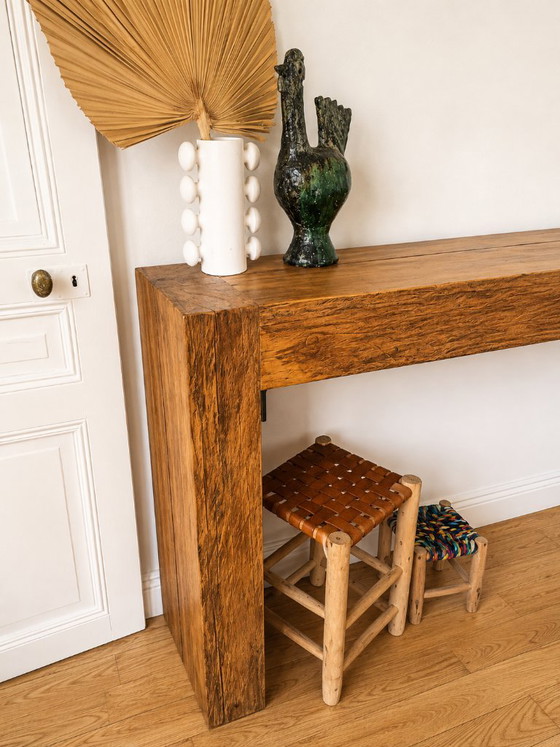 Console artisanale en bois massif - pièce unique – 210 cm – Commodes, Wood (photo 3 of 5)