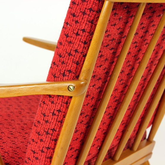 Image 1 of Sillón Boomerang de mediados de siglo, fabricado por Ton en Checoslovaquia en la década de 1960.