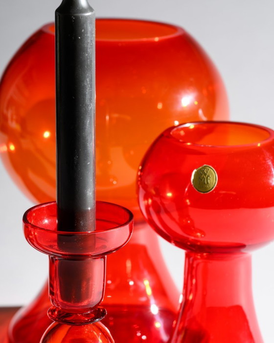 Image 1 of WMF Cari Zalloni Vaso in vetro Trio curato Design spaziale Stile futurista vintage